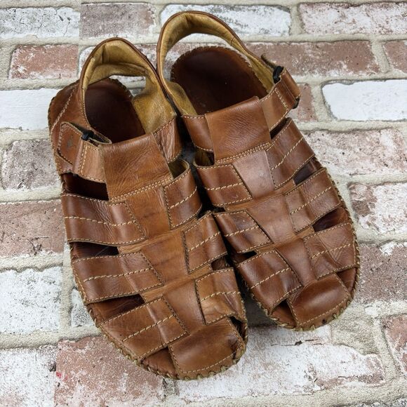 Pikolinos Tarifa Nautica Fishermans Brown Leather Classic Hoop Loop Sandals 44 main image 7